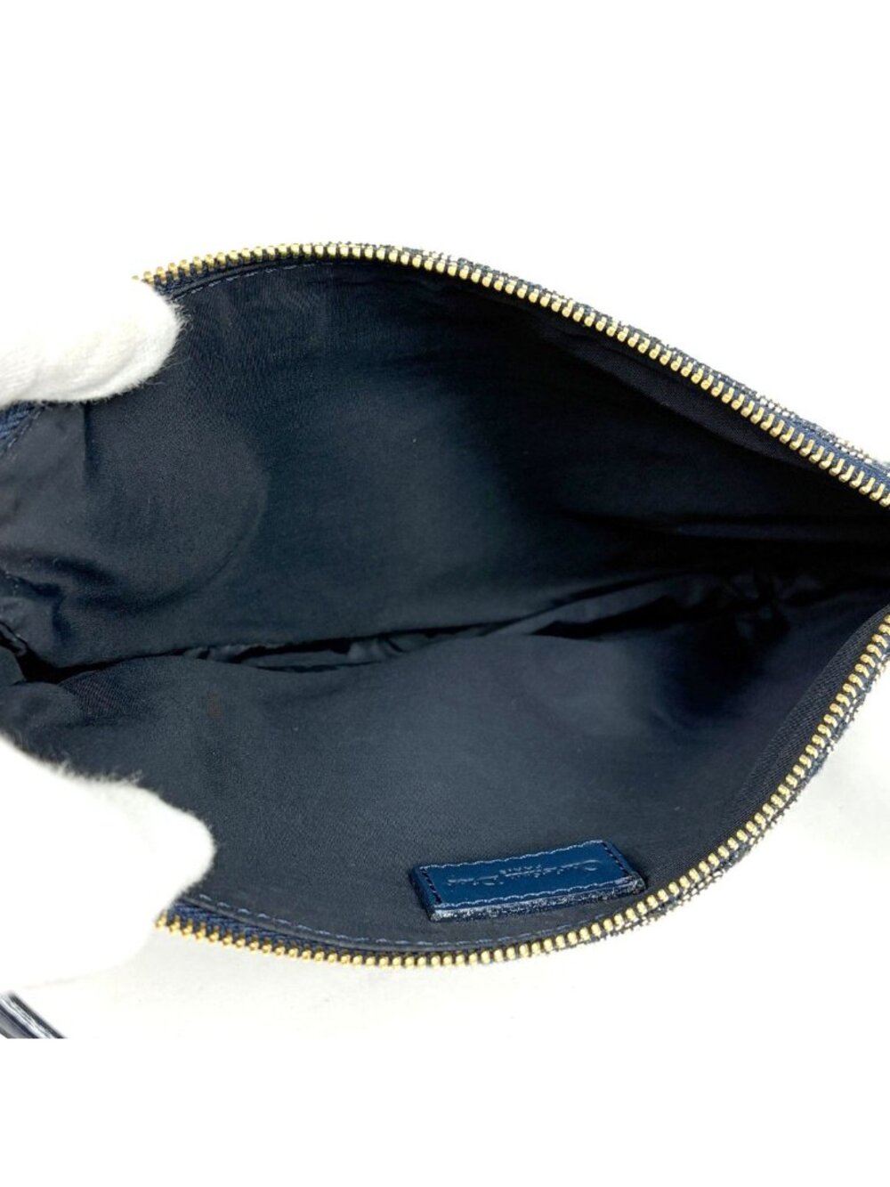 Dior Trotter Pattern Saddle Bag Canvas Navy - Picture 9 of 9